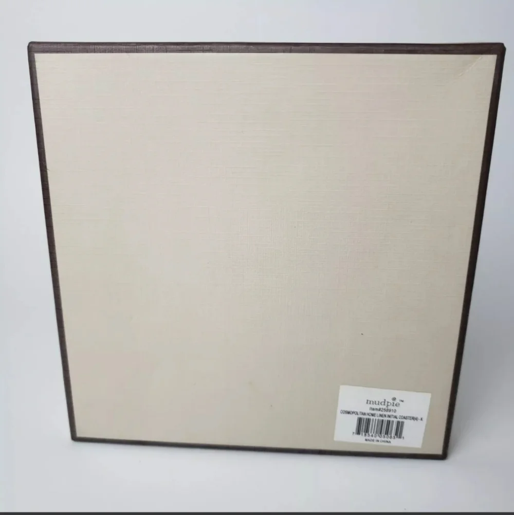 Linen coaster K initial set of 4
